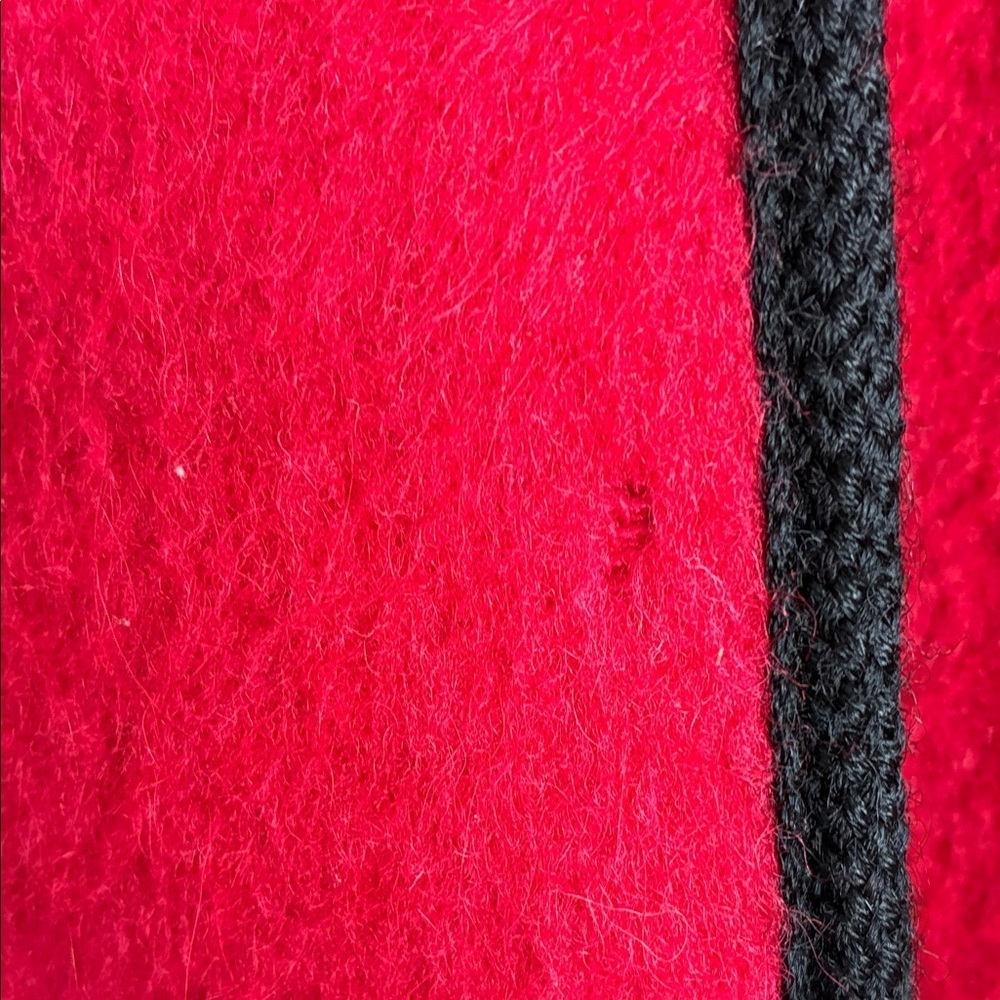 Loden King Cape women M Thick Red Wool, Black Trim from Germany. Vintage. M EUC - Picture 11 of 17